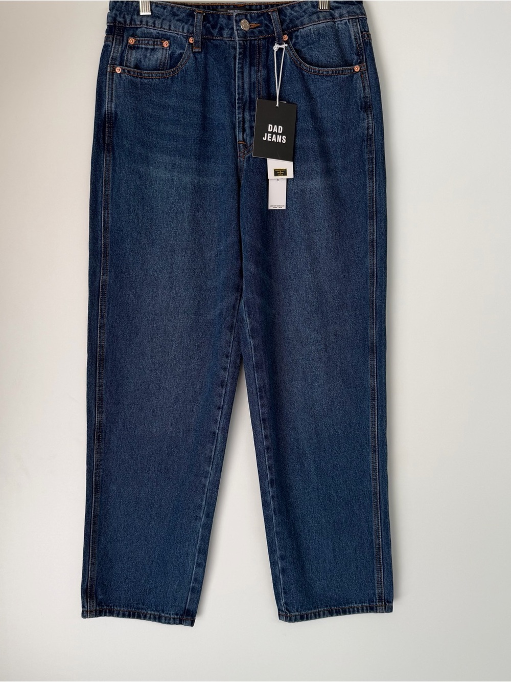 Monkey Ride Jeans Women's High Rise Dad Jeans Dark Wash Straight Leg Denim